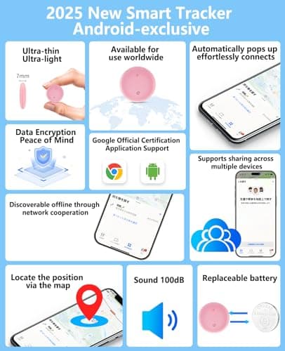 Android Tracker Smart Tracker(2025), Works with Google's Find Hub/Find My Device (Android Only) App, Tracker Tag Locator for Keys,Luggage,Satchel, Backpack etc. (Not for Apple Devices) — view 2