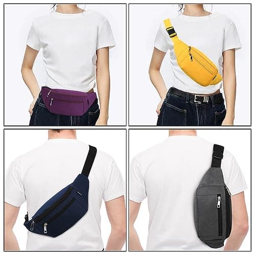 Bumbags Waist Fanny Packs for Men Women Fashion Bum Bag with Adjustable Belt for Sport Running Hiking Jogging Travel Cycling Walking Dog Boys Ladies (Purple) — view 5