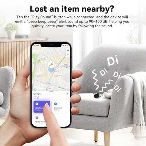 aceyoon Air Tracker Tag 2 Pack, Smart Tracker Tag Compatible with Apple Find My App (iOS Only) Replaceable Battery, Bluetooth Key Finder with Keychain for Luggage/Bags/Wallet (Black and White) — view 6