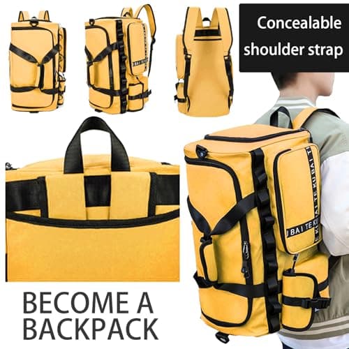 AUNGKWANG Sports Bag for Women and Men, XXL Sports Gym Bags, 65L Waterproof Travel Bag, with Shoe Compartment and Wet Pocket, Large Holdall, Cabin, Gym Bags, for Travel, Fitness, Sport — view 4