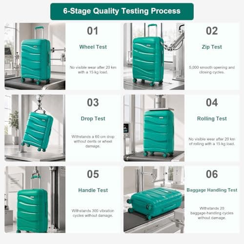 Kono Medium Suitcase 24 Inch, Durable Checked Luggage for Holiday Travel — view 4