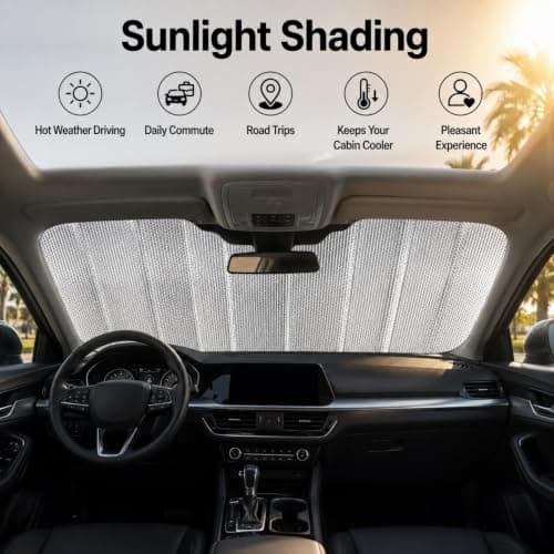 Car Windshield Cover - Foldable Windscreen Sun Shade | Heat Shield — view 2