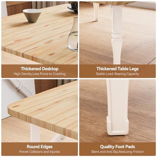 Warmiehomy Folding Dining Table Foldable Table Diner Tea Coffee MDF Childrens Kids Table Playroom,Natural,60 x 60 x35cm — view 6