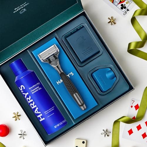 Harry's Original Gun Metal Razor Gift Set, Includes Gift Box, Weighted Handle, 3 Cartridge Refills, Travel Cover, and 60ml Shave Gel — view 4