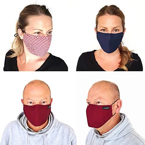 SwimCell Reusable Face Masks for Adults - 100% Cotton- Black (2 Pack) — view 6