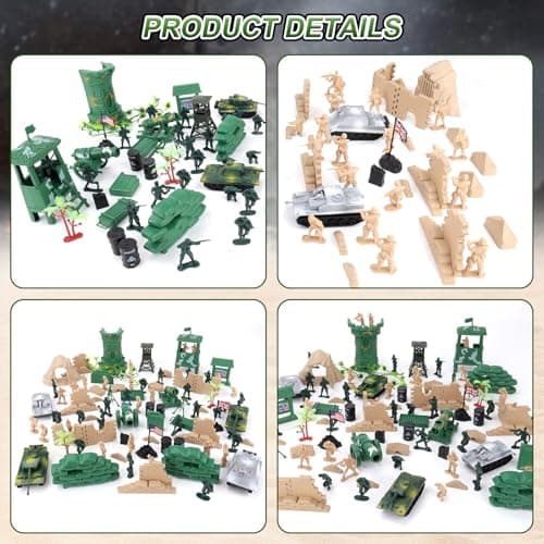 deAO 100 PCS Military Play Set with Toy Soldiers, Toy Army Figures, Tanks — view 5