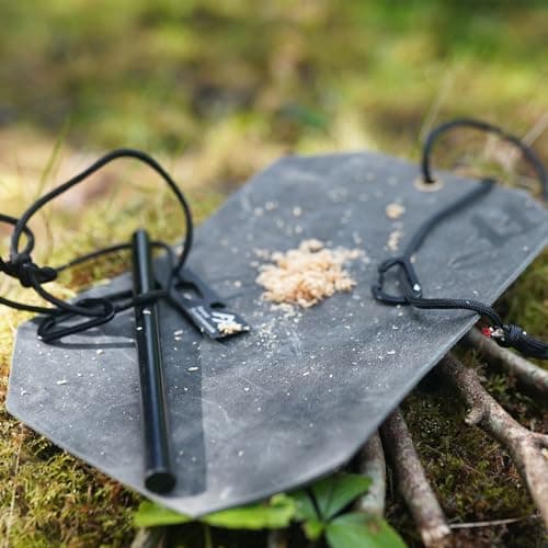 Forest Fundamentals™ Artisan Fire Mat | Handmade Thick Genuine Leather | Water & Flame Resistant | Tinder Shavings & Ferro Rods, Whittling & Flint Knapping Protection, Seat & Kneeling Mat (Brown) — view 4