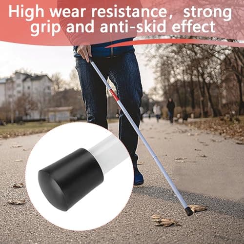 Blind Stick, 123cm/48.4in Folding Walking Stick for Blind, Red White Reflective Walking Cane, 4 Sections Collapsible Walking Stick for Vision Impaired And Blind — view 6