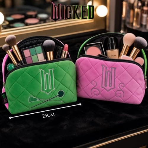 Wicked Quilted Velvet Make Up Bag Girls Womens Cosmetic Toiletries Pencil Case — view 2