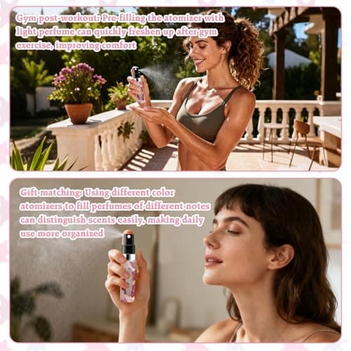 4PCS Perfume Atomiser Set, Butterfly Floral Travel Perfume Bottle, Refillable Perfume Bottle 5ML, Travel Spray Bottle for Aftershave Travel Bottle, Mini Perfume Refill Bottles, Perfume Decanter — view 6