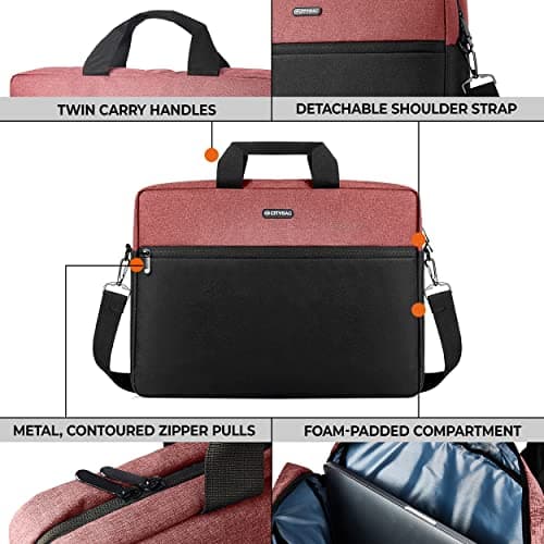 CB CITY BAG Laptop Bag Computer Bag Handbag for Documents - 15.6 Inch Laptop Case with Shoulder Strap - Work Bag for Men & Women - Carrying Sleeve for Tablets & Laptops (Purple) — view 5