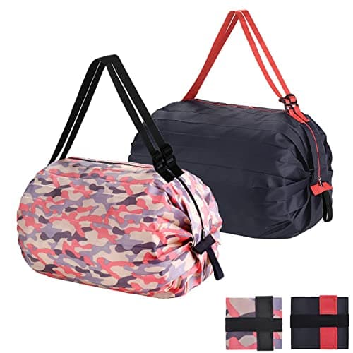 QZDAFFIC Foldable Shopping Bags with Secure Zipper