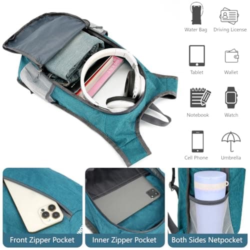 flintronic Foldable Backpack, Ultra Lightweight Rucksack, 16L Hiking Backpack, Unisex Packable Backpack For Men Women, Waterproof Travel Daypack For Outdoor Sport Biking Hiking Climbing — view 3