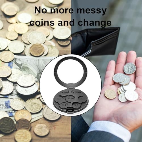 Portable 7-Slot Yen Coin Holder with Mirror, Compact Change Organizer for Car Travel and Daily Use, Silver Color for Stylish and Functional Use — view 4