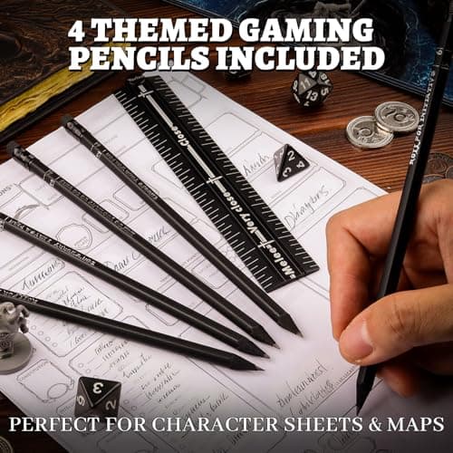 VarLaa Foldable Aluminum RPG Range Ruler with Dual Scale & Pencils — view 6