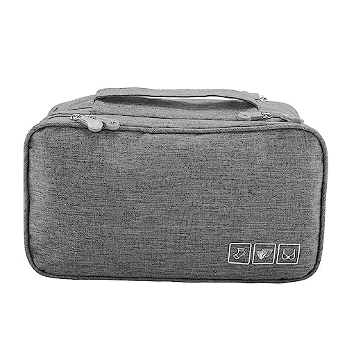 AKLOSIPY Portable Travel Storage Underwear Bra Socks Bag USB Cable Tech Accessory Case – Compact .5” X .5” X 3.” Multi-Compartment Packing Pouch for Women Men Digital Nomads Gym Business (Gray) — view 5
