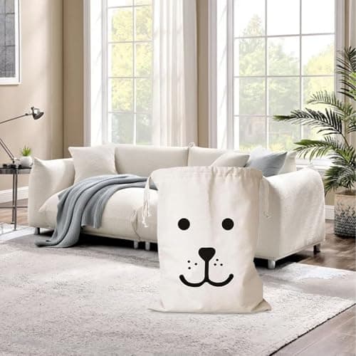 2pcs Drawstring Laundry Bags, Canvas Laundry Bag 60 × 50cm, Large Laundry Storage Bag with Drawstring for Clothes Toys — view 6