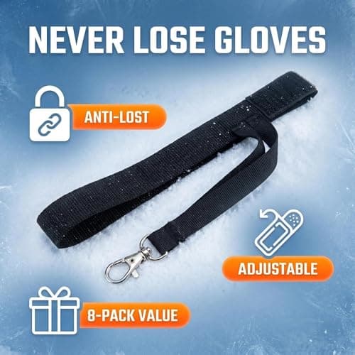Yipakeh 8-Pack Black Ski Glove Leash — view 5