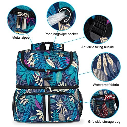 BAGLHER丨Pet Travel Bag, Double-Layer Pet Supplies Backpack (for All Pet Travel Supplies), Pet Travel Backpack with 2 Silicone Collapsible Bowls and 2 Food Baskets. (Patent Pending) — view 3