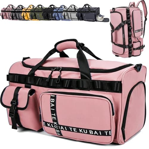 AUNGKWANG Sports Bag for Women and Men, XXL Sports Gym Bags, 65L Waterproof Travel Bag, with Shoe Compartment and Wet Pocket, Large Holdall, Cabin, Gym Bags, for Travel, Fitness, Sport