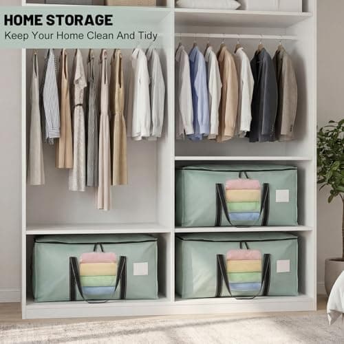 4 Pack 90L Moving Bags Clothes Storage Bags with View Window for Dorm,Green — view 6