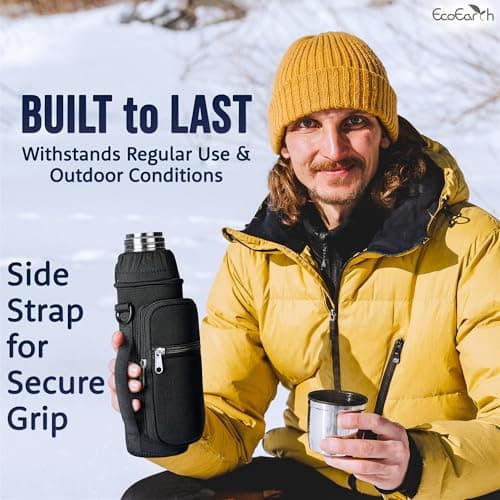 EcoEarth - Water Bottle Holder with Strap - Water Bottle Carrier Bag for Hiking - Crossbody Hydration Pouch with Phone Holder — view 3