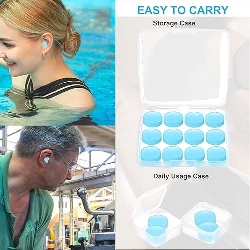 Schiara Ear Plugs for Sleeping, 16 Moldable Noise Cancelling Silicone Earplugs for Swimming, Snoring, Studying and Sleep — view 6