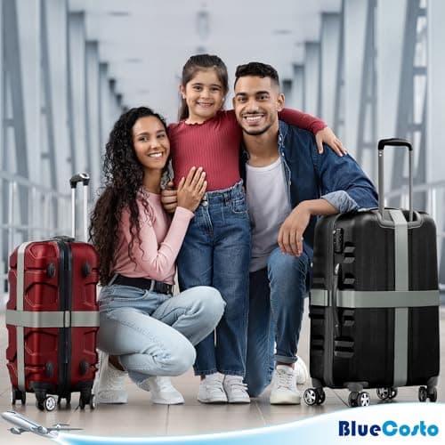 Luggage Straps for Suitcase - Silver, 1.9m x 5cm, 4 Pack - Strap for Suitcases - TSA Approved by BlueCosto — view 4