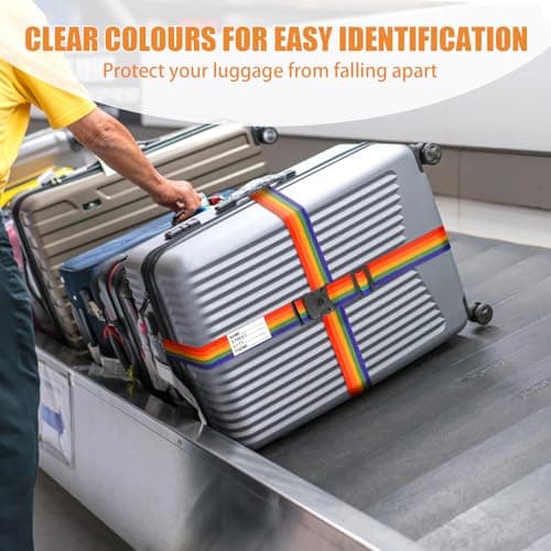 BILIONE Luggage Straps TSA Approved Add a Bag Premium Accessory for Travel Bag Closure (2-Vivid Orange) — view 4
