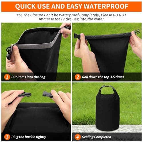 Desoto Dry Bag Waterproof Rucksack Beach Bag Lightweight Bags (Black, 5L) — view 3