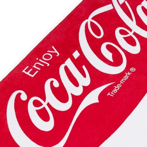 The Gift Scholars Officially Licensed Coca-Cola Classic Red Logo Beach Towel, 140 x 70 cm, Large, Signature Coke Design, Holiday Pool — view 3