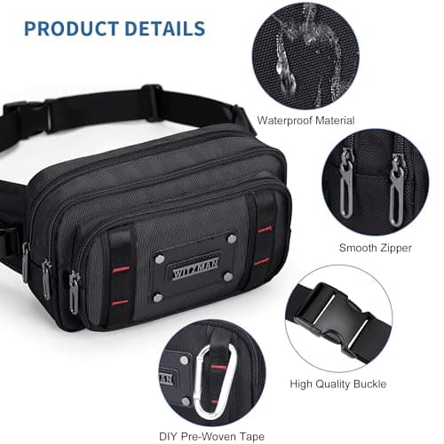 Witzman Fanny Pack for Men Waist Bag Casual Belt Bag — view 5