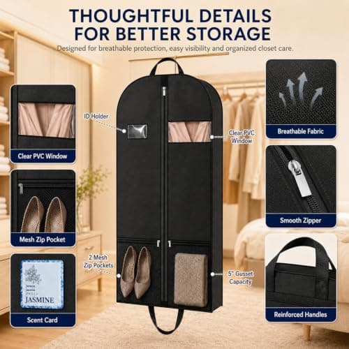 Garment Bag 54 Inch, Long Dress Garment Bag for Travel and Storage 1Pack — view 5