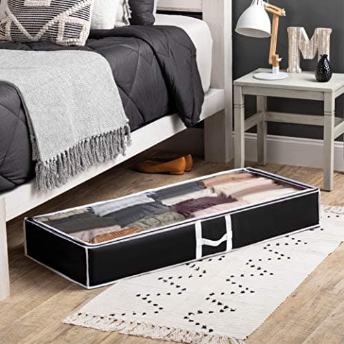 Premium Underbed Storage Bag (2-Pack) Clothes Storage Boxes with Zips, Storage Bags for bedding, King Size Duvet, Linen, Pillow, Shoe - Non-Woven Under Bed Storage Box Organiser for Clothes — view 2