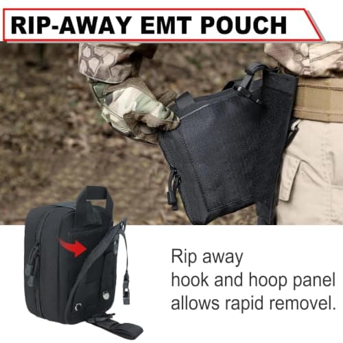 SMOORITA Tactical Molle Pouch Medical First Aid Pouch Empty Bag Only, Khaki — view 5