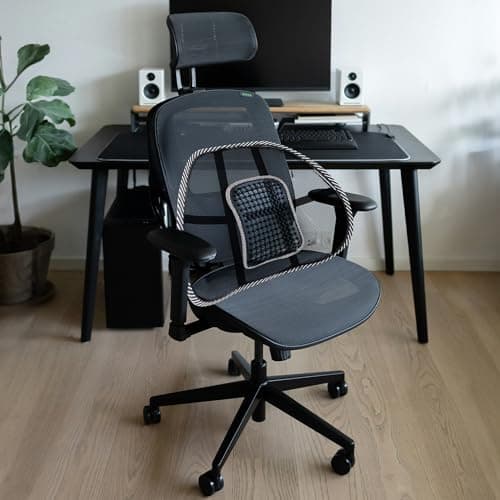 BARGAINS-GALORE Mesh Black Lumbar Cushion - Office Seat Spine Support Pain Relief | Lower Back Posture for Work, Computer or Gaming Desk, Driving | Healthy — view 2