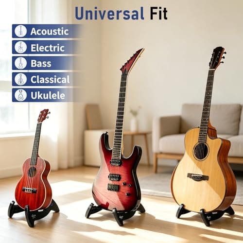 GUITTO Guitar Stand Tripod Adjustable Classic A-Frame Stand Universal for Acoustic and Electric Guitars Folding Floor Travel Stand Small Single Holder (GGS-01) — view 6