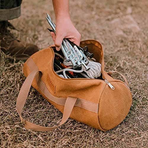 kowaku Heavy Duty Tent Stakes Storage Bag Durable Tent Pegs with Handle Portable Large Capacity Bags Pouch Organizer for Camping Backpacking Hiking, Thickened with Logo — view 4
