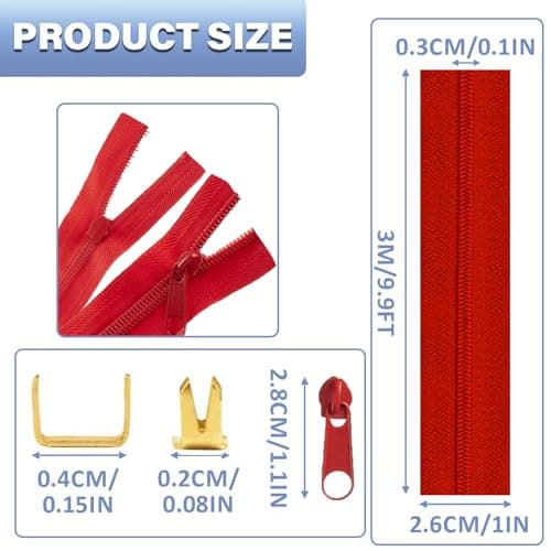Exquilnova Zips for Sewing,60M 20 Colors Zipper,Sewing Accessories Zip Repair Kit with 100 Sliders,Nylon Invisible Zip for DIY Craft Projects,Skirts,Bags,Cushions,Luggage Accessories(10Dark+10Light) — view 2