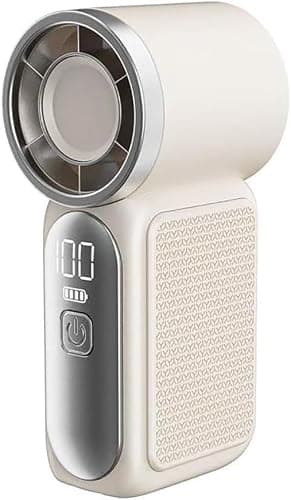 Pyltor 100 Speed Wind Digital Display Handheld Fan, 3000mAh Personal Pocket Fan,Blowing Device For Outdoor, Camping, Hiking, Travel, Compact & Ultra-Quiet Design, Strong Air (White)
