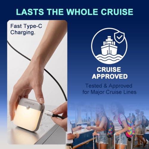 2 Pcs Magetic Night Light Motion Sensor Cruise Ship Approved with USB Cable LED Rechargeable Battery for Indoor Use in Bathroom Hallway Cabin Toilet Bed Stair for Travel Cruise Essentials 2026 — view 6