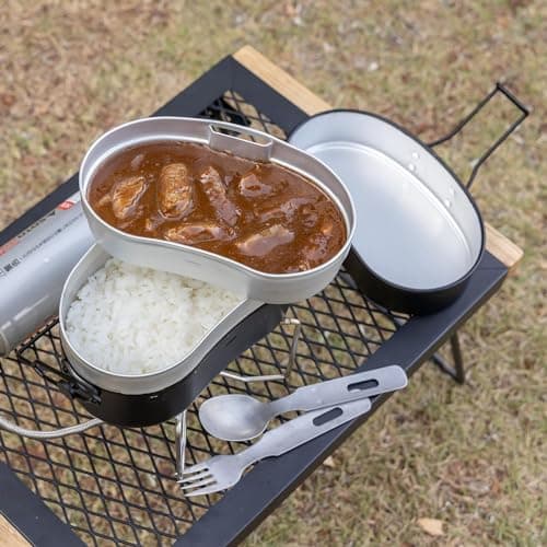 Messkit Camping Cooking Set Camping Cookware Set Mess Tins for Camping Cook Set Camp Cookware Cooking Pot Camping Cooker Mess Kit Aluminum 1.1L — view 4