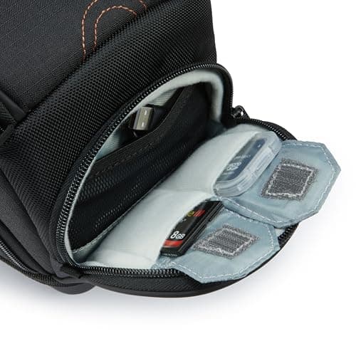 Amazon Basics Holster SLR Shoulder Bag Case for Camera Body and Lens, Detachable Strap, Waterproof, Shockproof, Padded, Solid, Accessories Pocket - Black — view 4