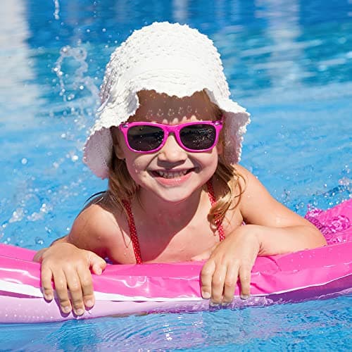 Morcheiong 8 Pack Kids Sunglasses Neon Colors Sunglasses，Sunglasses Party Favors Goody Bag Fillers Fun Gift for Birthday Party Beach Pool Party — view 6