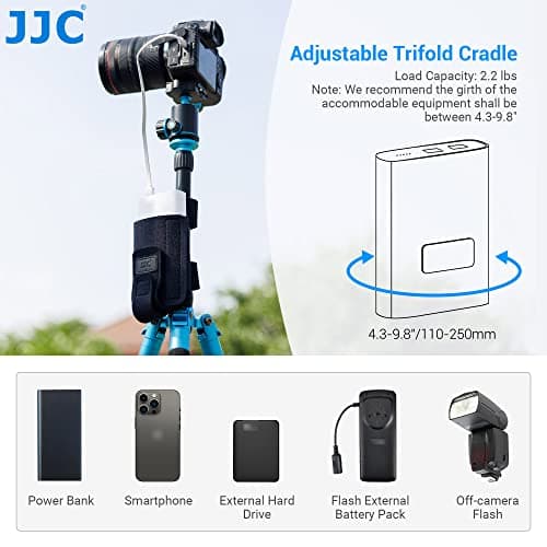 JJC Universal Power Bank Holder Neoprene Mounting Strap for Camera Tripod — view 3