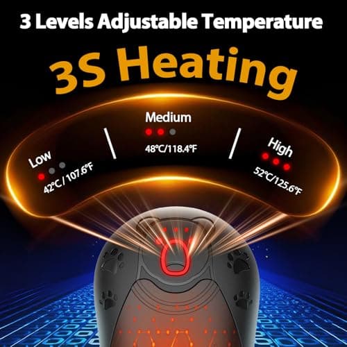 OUTJUT Dual-Sided Hand Warmers Rechargeable 12000mAh, Electric Hand Warmer Split 2 Pack, Portable Pocket Warmer Reusable 3 Quick Heating Modes, Ideal Warm Gift for Golf, Camping, Hiking and Skiing — view 3