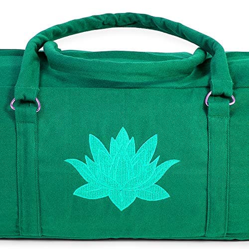 Yoga Studio Yoga Kit Bag | YKK Full Zipp Fastening Carrier Equipment Bag | Cotton Yoga & Pilates Unisex Mat Bag with Storage Pocket Compartments for Mats & Accessories | Fits Most Mat Sizes - J Green — view 5