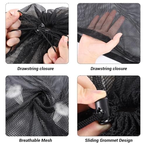 Cuixia Mesh Laundry Bags Mesh Bags Laundry Premium, 60x90cm Black, 1Pcs — view 4