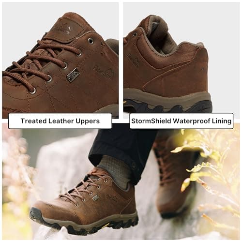 Peter Storm Women’s Lindale Waterproof Walking Shoes with High Traction Rubber Sole for All Seasons, Durable Leather Upper (Brown, UK Footwear Size System, Adult, Women, Numeric, Medium, 6) — view 4