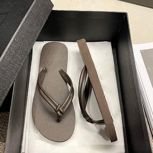 Women's Flip Flops Fashion Summer Beach Sandals with Arch Support Yoga Mat Cushion Trendy Lightweight Non-Slip Thong Slippers for Pool Shower Outdoor Comfortable Coffee — view 4